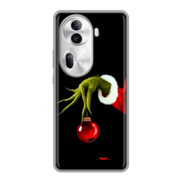 Силиконовый чехол на OPPO Reno 11 Pro с принтом Новый год Гринч Силиконовый чехол на OPPO Reno 11 Pro с принтом Новый год Гринч