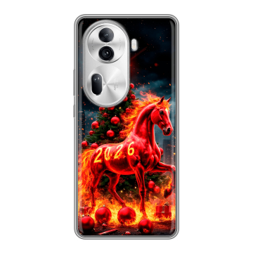 Силиконовый чехол на OPPO Reno 11 Pro с принтом Новый год Силиконовый чехол на OPPO Reno 11 Pro с принтом Новый год