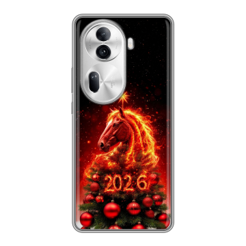 Силиконовый чехол на OPPO Reno 11 Pro с принтом Новый год Силиконовый чехол на OPPO Reno 11 Pro с принтом Новый год