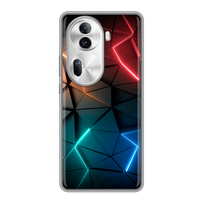 Силиконовый чехол на OPPO Reno 11 Pro с принтом Абстракция неон Силиконовый чехол на OPPO Reno 11 Pro с принтом Абстракция неон