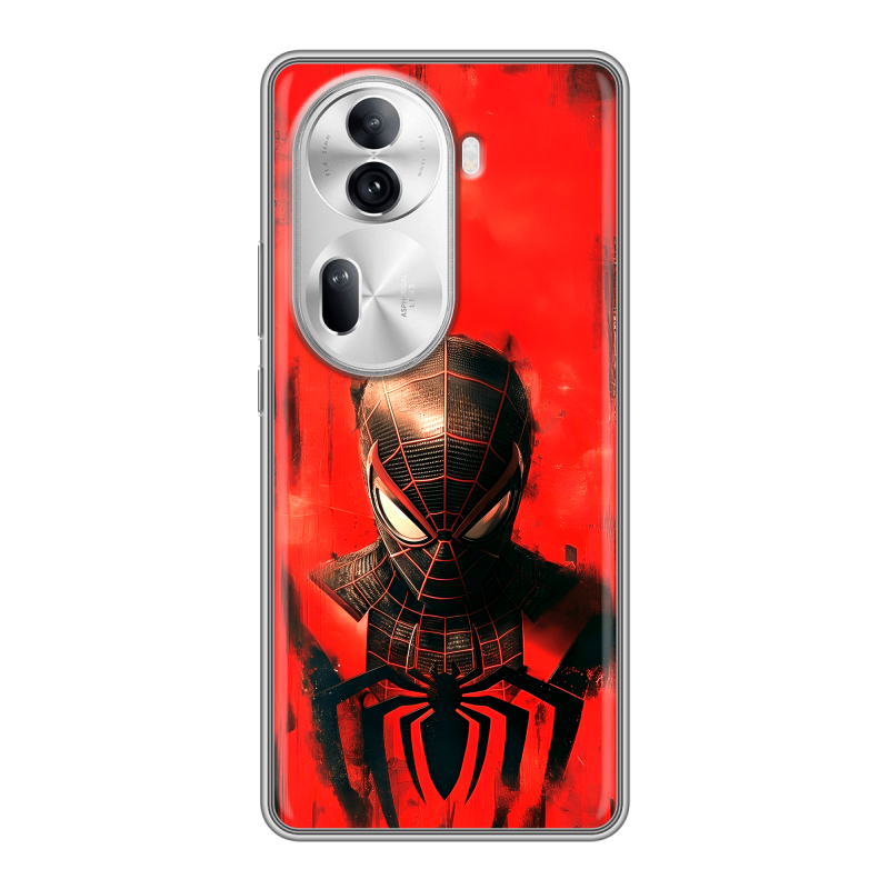 Силиконовый чехол на OPPO Reno 11 Pro с принтом человек паук spiderman Силиконовый чехол на OPPO Reno 11 Pro с принтом человек паук spiderman