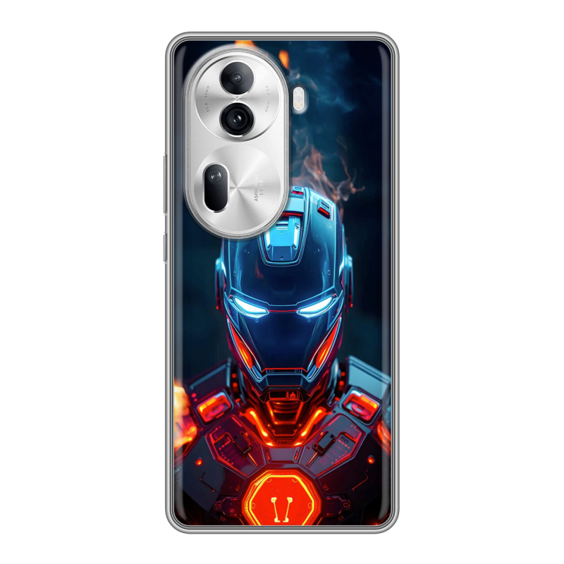 Силиконовый чехол на OPPO Reno 11 Pro с принтом IronMan Железный человек Силиконовый чехол на OPPO Reno 11 Pro с принтом IronMan Железный человек