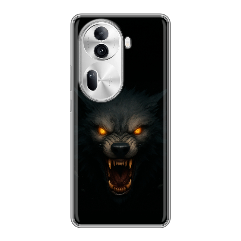 Силиконовый чехол на OPPO Reno 11 Pro с принтом Волк Силиконовый чехол на OPPO Reno 11 Pro с принтом Волк