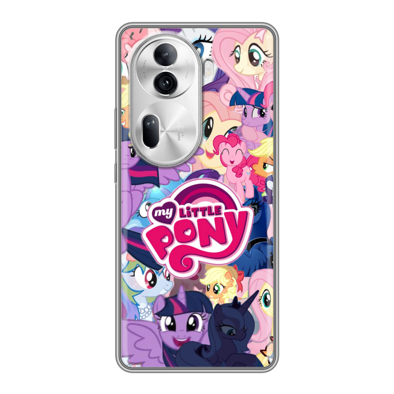 Силиконовый чехол на OPPO Reno 11 Pro с принтом My little pony Дружба чудо Силиконовый чехол на OPPO Reno 11 Pro с принтом My little pony Дружба чудо