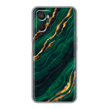 Силиконовый чехол на OPPO A36 с принтом Мрамор зеленое золото Силиконовый чехол на OPPO A36 с принтом Мрамор зеленое золото