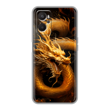 Силиконовый чехол на OPPO A36 с принтом Золотой дракон