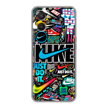 Силиконовый чехол на OPPO A36 с принтом найк nike черный