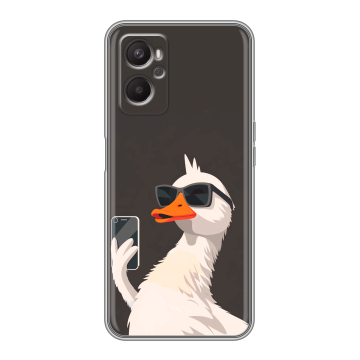 Силиконовый чехол на OPPO A36 с принтом утка в очках Силиконовый чехол на OPPO A36 с принтом утка в очках