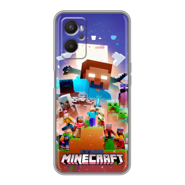 Силиконовый чехол на OPPO A36 с принтом Майнкрафт Minecraft