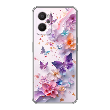 Силиконовый чехол на OPPO A36 с принтом цветы бабочки
