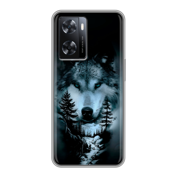 Силиконовый чехол на OPPO A57 с принтом Лесной волк Силиконовый чехол на OPPO A57 с принтом Лесной волк