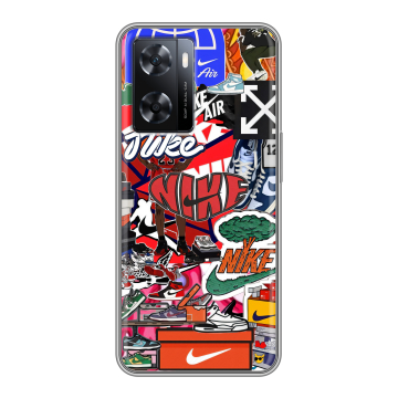 Силиконовый чехол на OPPO A57 с принтом Найк Nike яркий Силиконовый чехол на OPPO A57 с принтом Найк Nike яркий