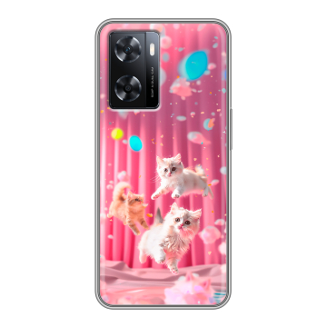 Силиконовый чехол на OPPO A57 с принтом милые котики Силиконовый чехол на OPPO A57 с принтом милые котики