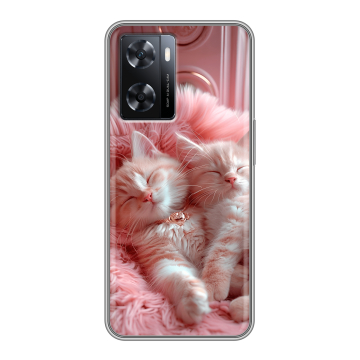 Силиконовый чехол на OPPO A57 с принтом котята котики