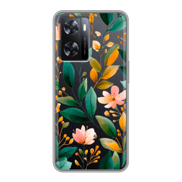 Силиконовый чехол на OPPO A57 с принтом Цветы паттерн Силиконовый чехол на OPPO A57 с принтом Цветы паттерн