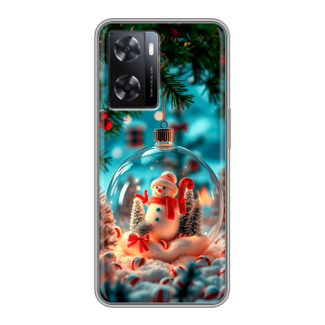 Силиконовый чехол на OPPO A57 с принтом Новый год Силиконовый чехол на OPPO A57 с принтом Новый год