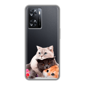 Силиконовый чехол на OPPO A77 с принтом Кошки Силиконовый чехол на OPPO A77 с принтом Кошки