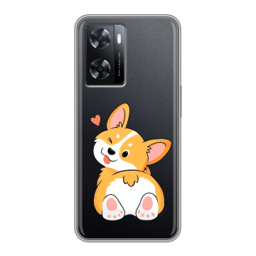 Силиконовый чехол на OPPO A77 с принтом Корги