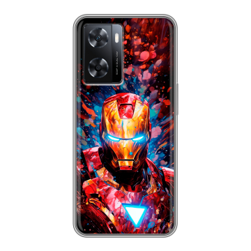 Силиконовый чехол на OPPO A77 с принтом Железный человек Ironman