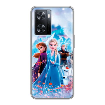 Силиконовый чехол на OPPO A77 с принтом Холодное сердце Frozen