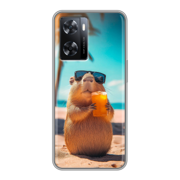 Силиконовый чехол на OPPO A77 с принтом Капибара