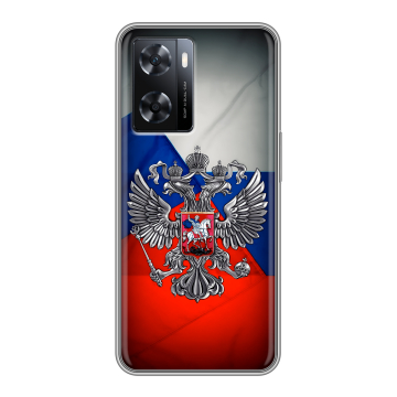 Силиконовый чехол на OPPO A77 с принтом Флаг России