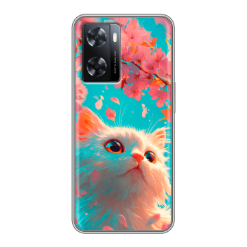 Силиконовый чехол на OPPO A77 с принтом Красивый кот