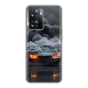 Силиконовый чехол на OPPO A77 с принтом BMW БМВ