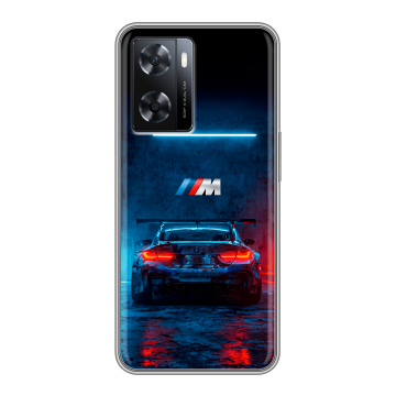 Силиконовый чехол на OPPO A77 с принтом BMW БМВ