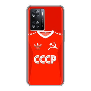 Силиконовый чехол на OPPO A77 с принтом Флаг Герб СССР