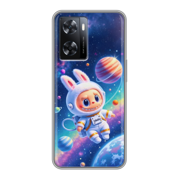 Силиконовый чехол на OPPO A77 с принтом Labubu Лабубу
