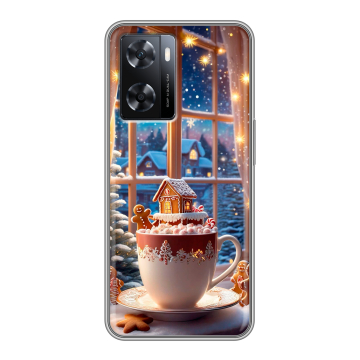 Силиконовый чехол на OPPO A77 с принтом Новый год