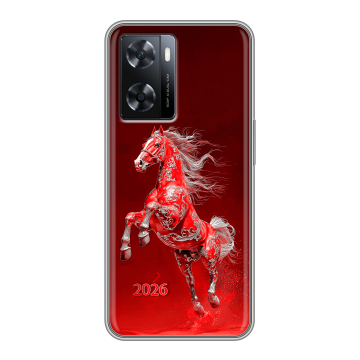 Силиконовый чехол на OPPO A77 с принтом Новый год
