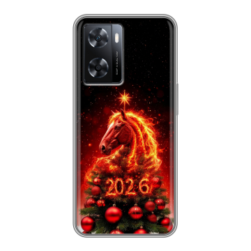 Силиконовый чехол на OPPO A77 с принтом Новый год