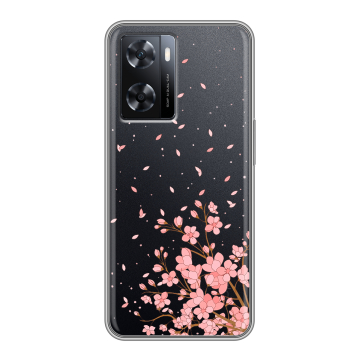 Силиконовый чехол на OPPO A77s с принтом Ветка сакуры Силиконовый чехол на OPPO A77s с принтом Ветка сакуры