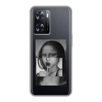 Силиконовый чехол на OPPO A77s с принтом Мона Лиза Силиконовый чехол на OPPO A77s с принтом Мона Лиза