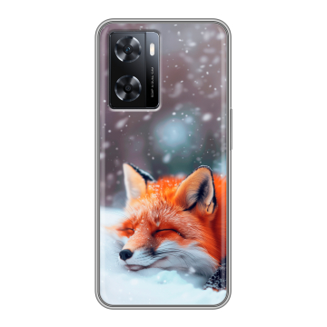 Силиконовый чехол на OPPO A77s с принтом лиса Силиконовый чехол на OPPO A77s с принтом лиса