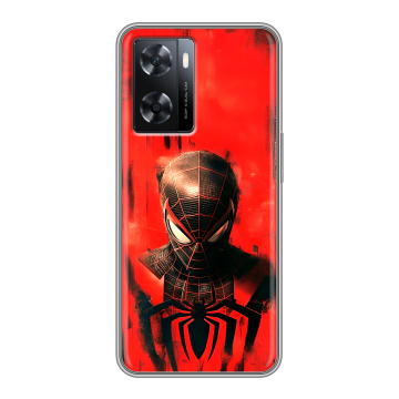 Силиконовый чехол на OPPO A77s с принтом человек паук spiderman Силиконовый чехол на OPPO A77s с принтом человек паук spiderman
