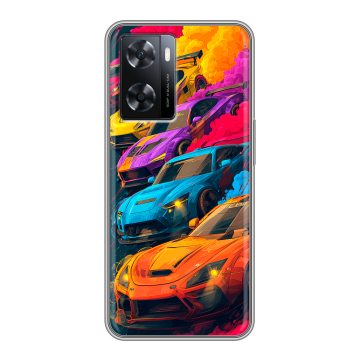 Силиконовый чехол на OPPO A77s с принтом Тачки Силиконовый чехол на OPPO A77s с принтом Тачки