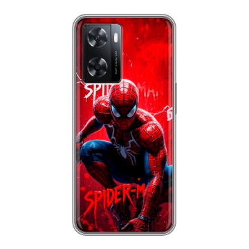 Силиконовый чехол на OPPO A77s с принтом Spiderman Человек паук