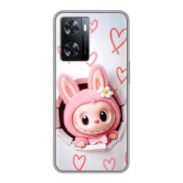 Силиконовый чехол на OPPO A77s с принтом Labubu Лабубу