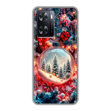 Силиконовый чехол на OPPO A77s с принтом Новый год Силиконовый чехол на OPPO A77s с принтом Новый год