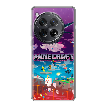 Силиконовый чехол на OnePlus 12 с принтом Майнкрафт Minecraft