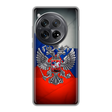 Силиконовый чехол на OnePlus 12 с принтом Флаг России