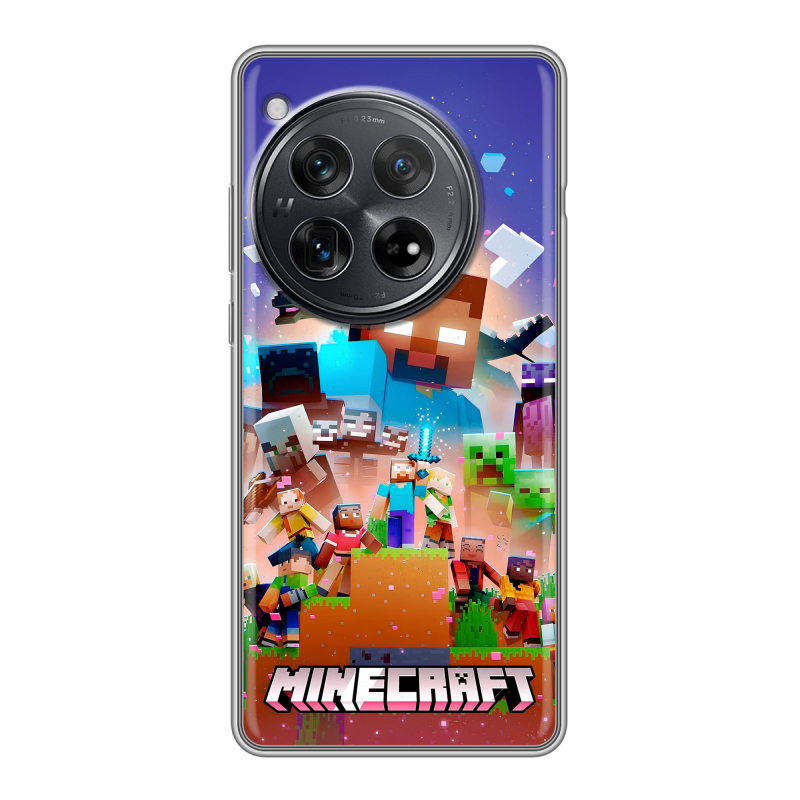 Силиконовый чехол на OnePlus 12 с принтом Майнкрафт Minecraft Силиконовый чехол на OnePlus 12 с принтом Майнкрафт Minecraft