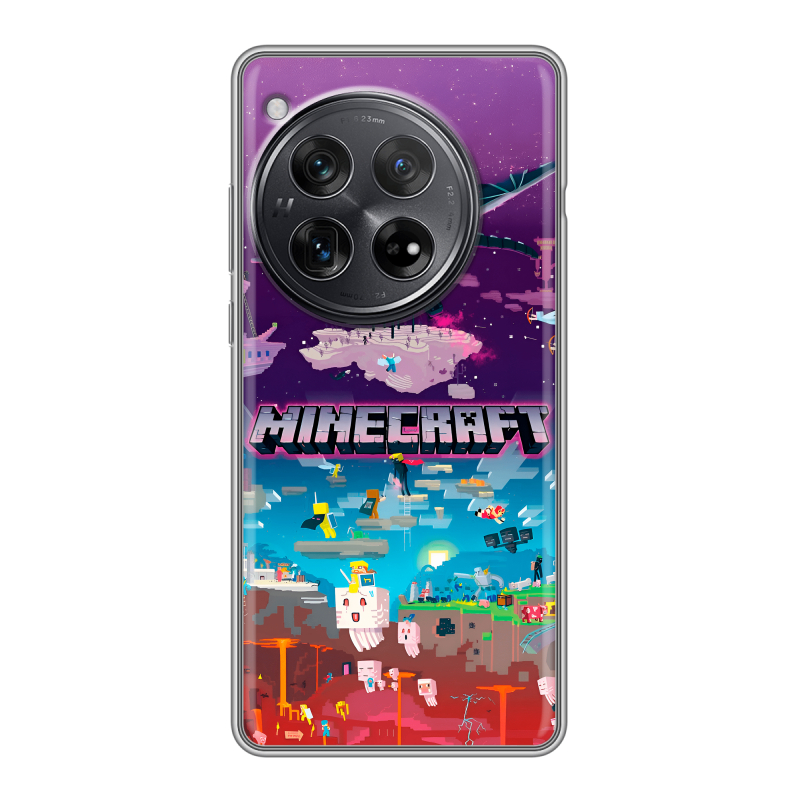 Силиконовый чехол на OnePlus 12 с принтом Майнкрафт Minecraft Силиконовый чехол на OnePlus 12 с принтом Майнкрафт Minecraft