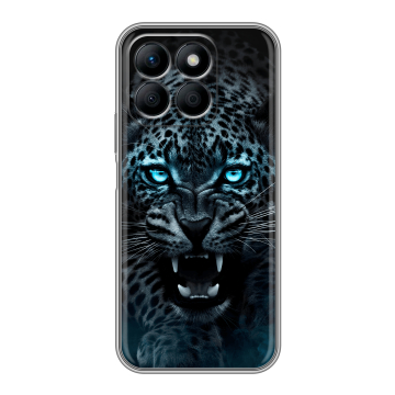 Силиконовый чехол на Honor X8b с принтом Темный леопард Силиконовый чехол на Honor X8b с принтом Темный леопард