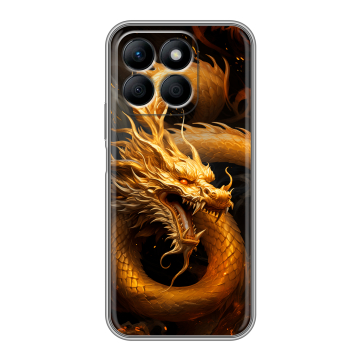 Силиконовый чехол на Honor X8b с принтом Золотой дракон