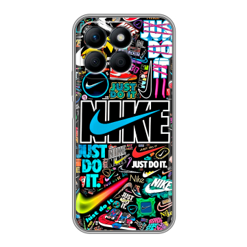 Силиконовый чехол на Honor X8b с принтом найк nike черный