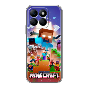Силиконовый чехол на Honor X8b с принтом Майнкрафт Minecraft